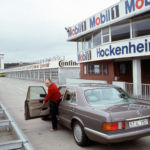 George is in the pitts, ready to drive the 300 SE at over 100 MPH.
